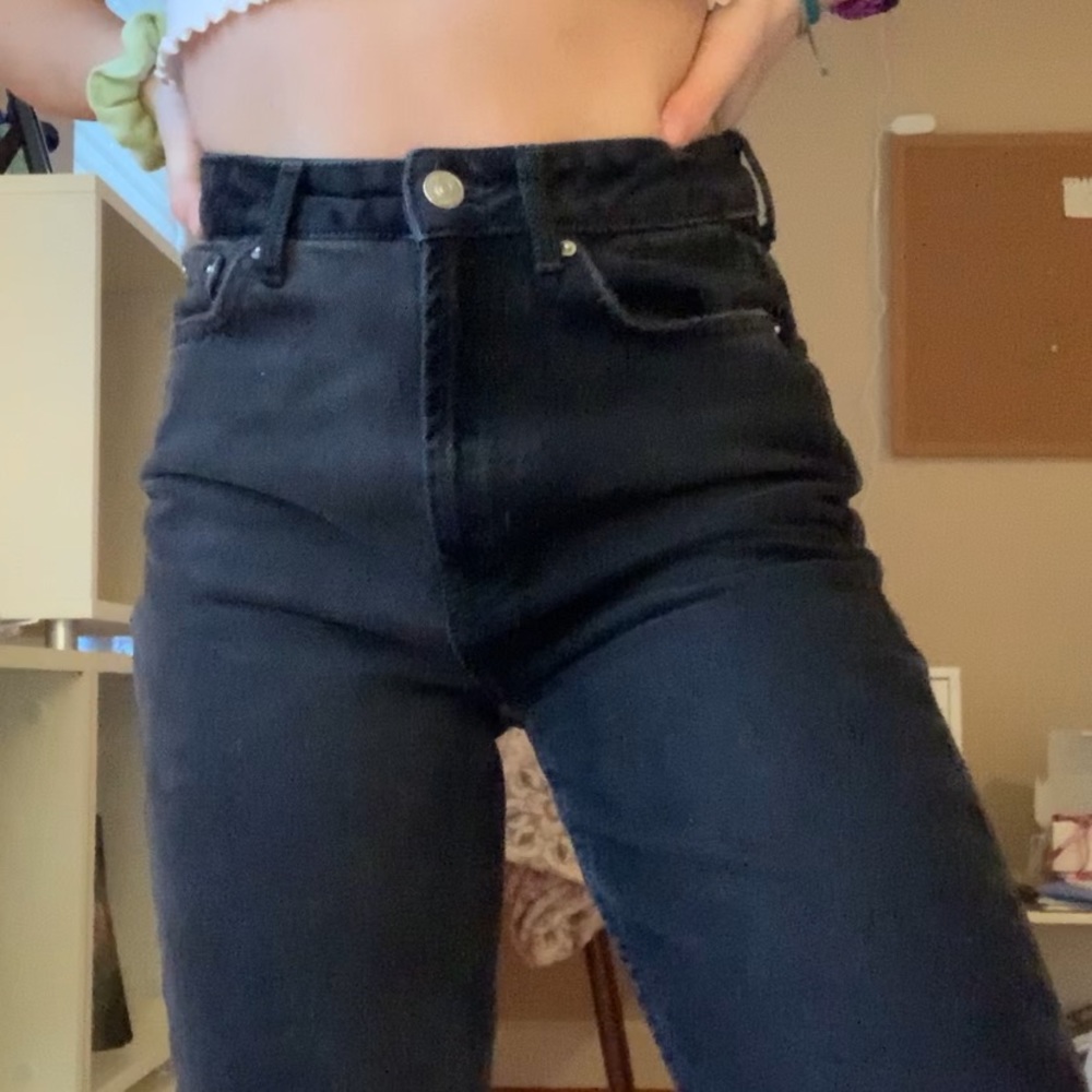 UO BDG half and half dark wash black jeans
